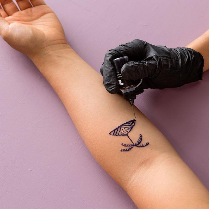 TOFD Temporary Tattoo Kit Freehand Ink Semi Permanent Tattoo Jagua Gel Temp  Tattoos for Women Kids Men Body Art Painting DIY Tattoos Fake Freckles 30  Pcs Free Tattoo Stencils - Full Kit