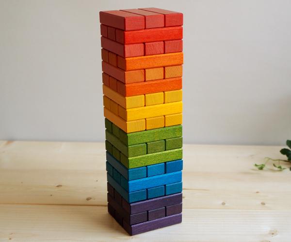 Rainbow Jenga Block Game
