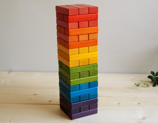Rainbow Jenga Block Game