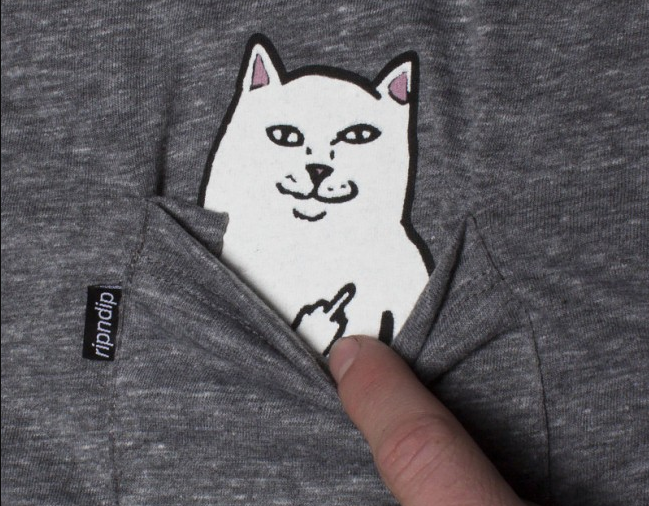 Cat t on sale shirt flipping off