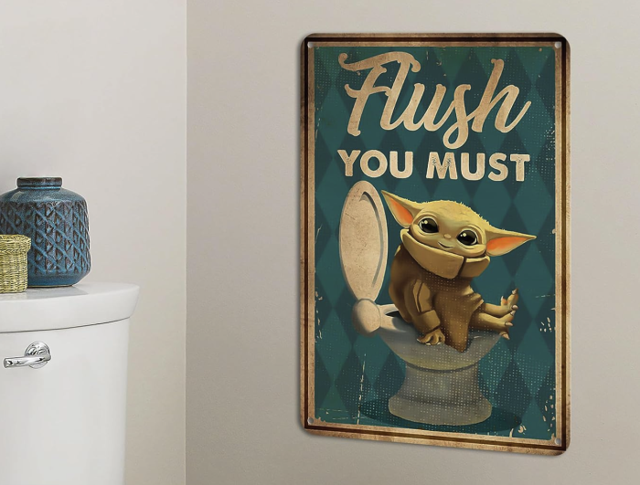 Star Wars Grogu Flush Sign