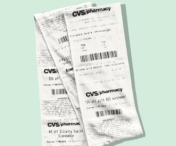 CVS Pharmacy Receipt Scarf